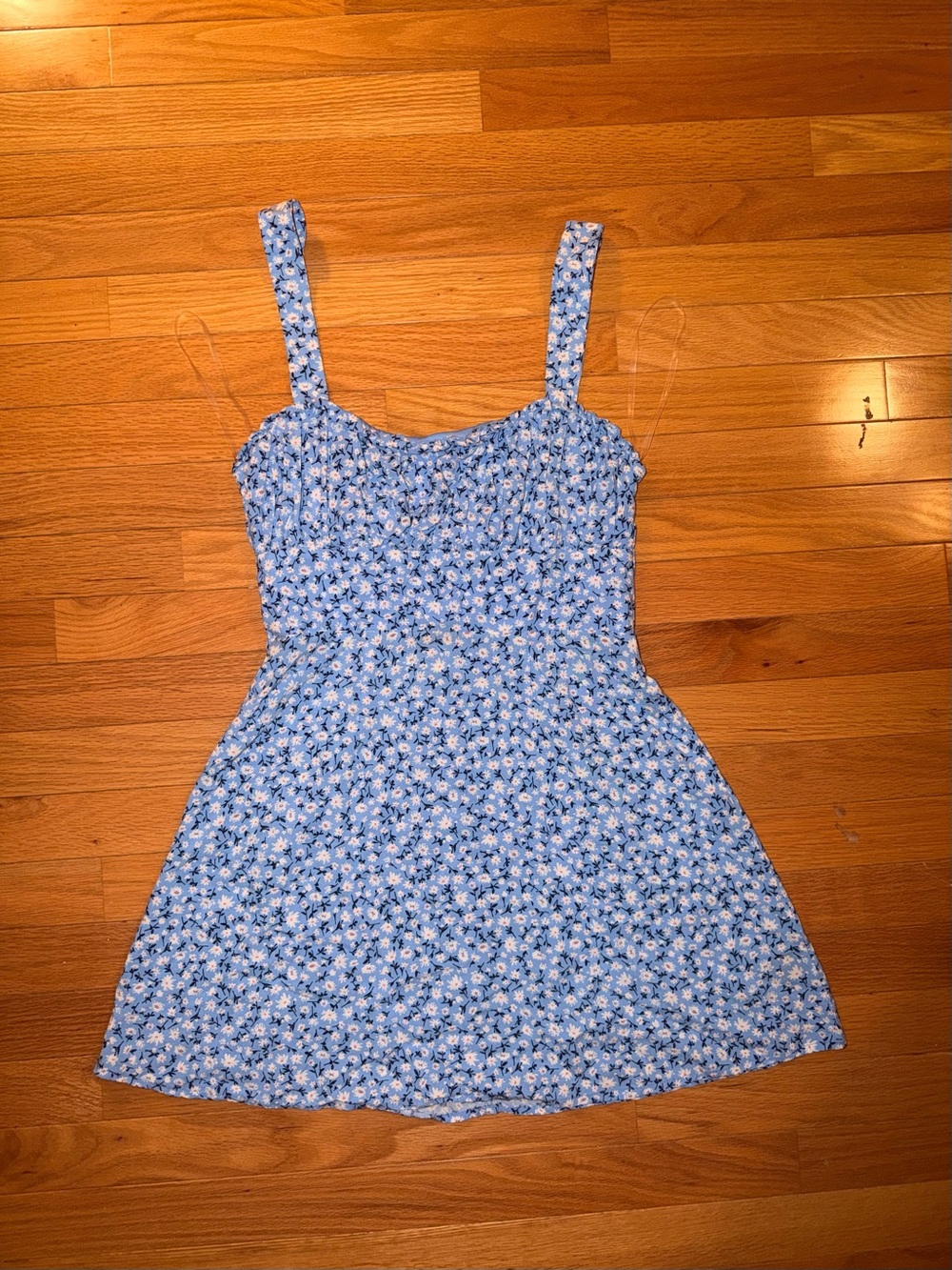 Rows blue mini dress with white floral print size M #floral #mini #summer #vacay